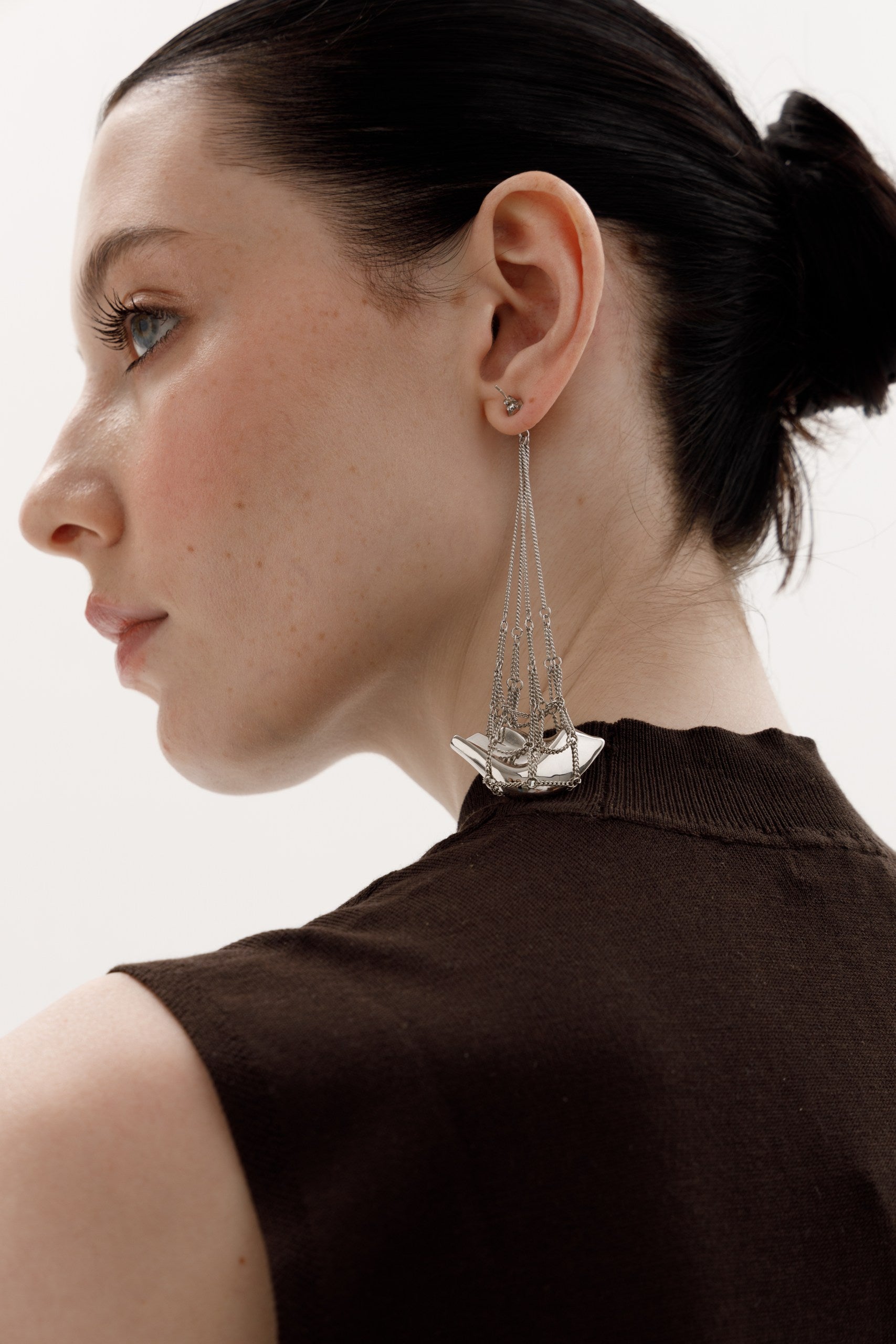 the body drop earrings silver