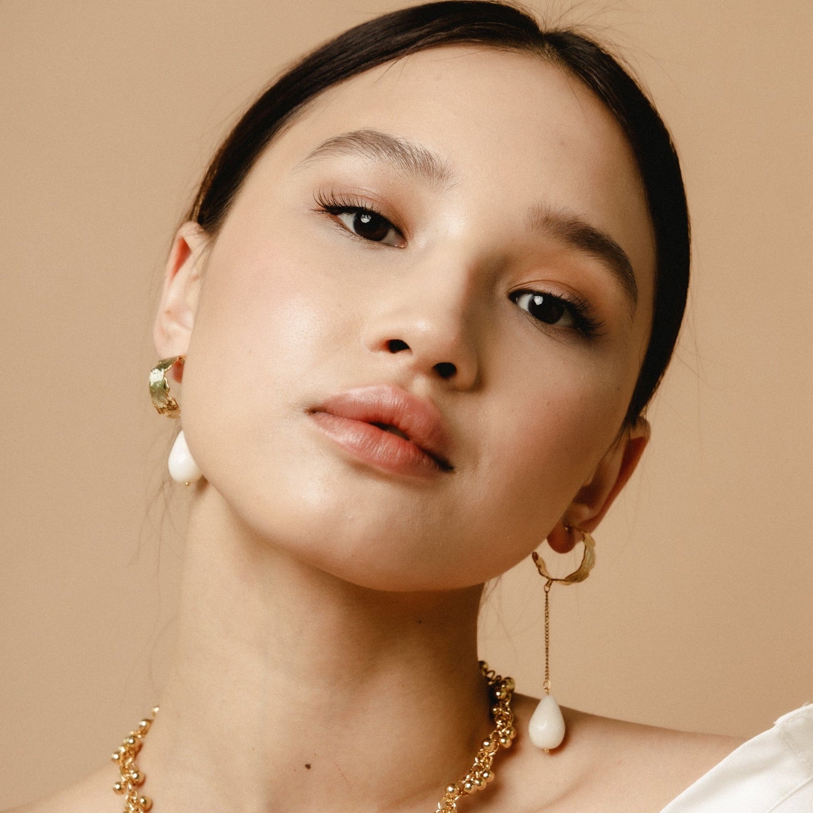 Elegant Melt Flow Drop Earrings Plated in 4-18k Gold