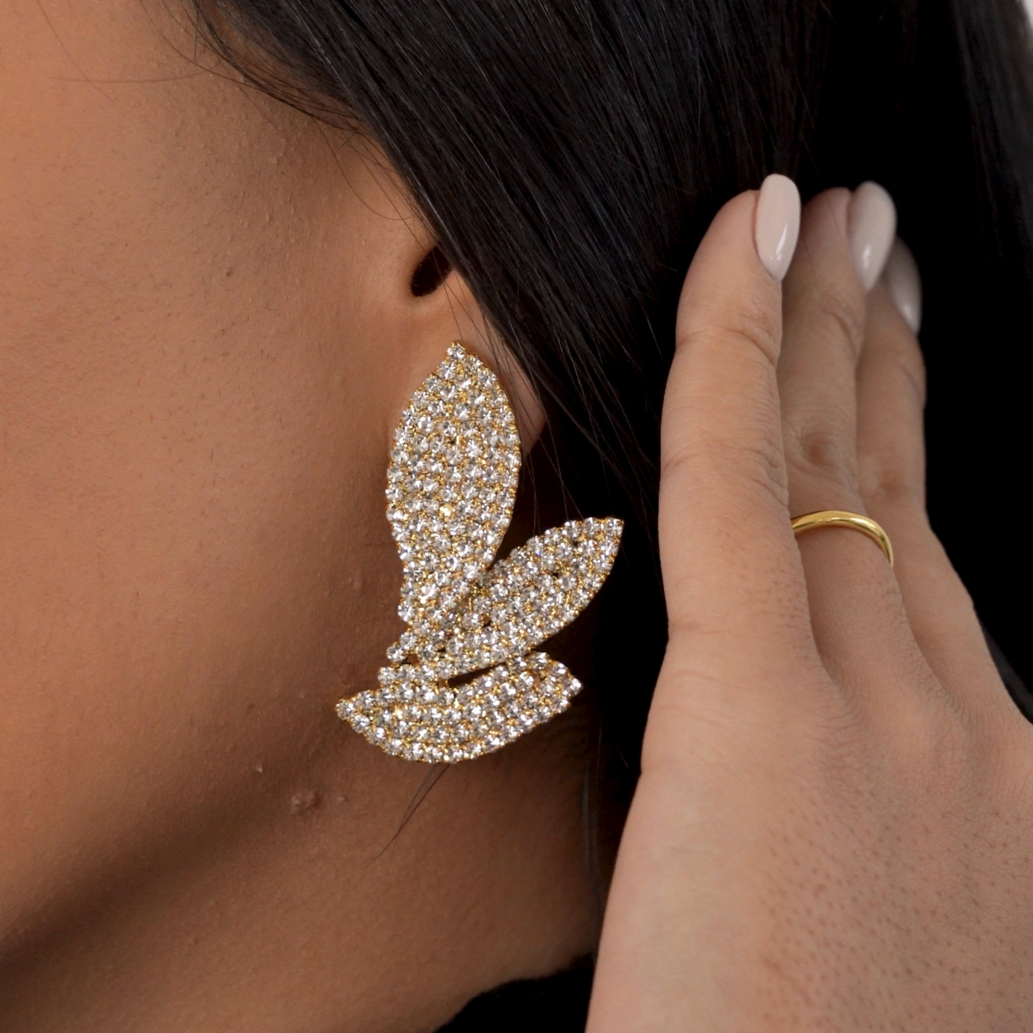Swarovski 2025 feather earrings