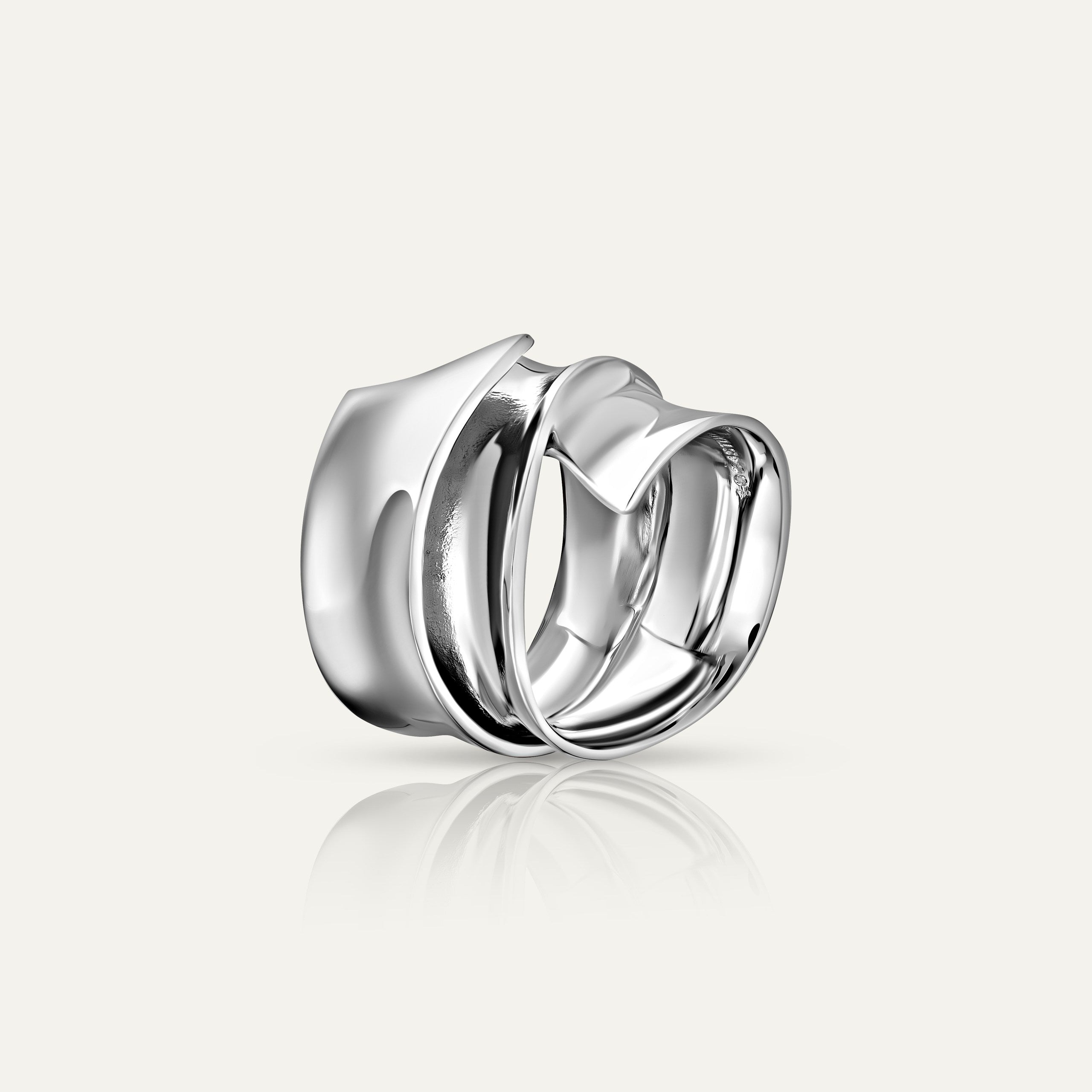 Three String Bow Ring Sterling Silver